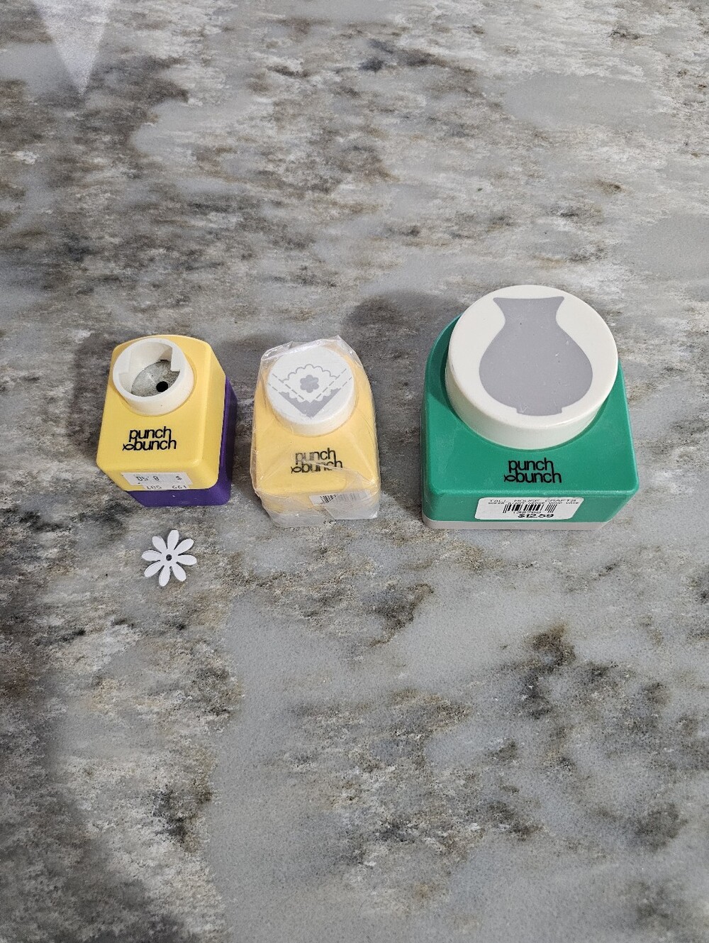 Punch Bunch Paper Punch Lot 3 Craft Scrapbooking Daisy Flower Vase Corner Decor